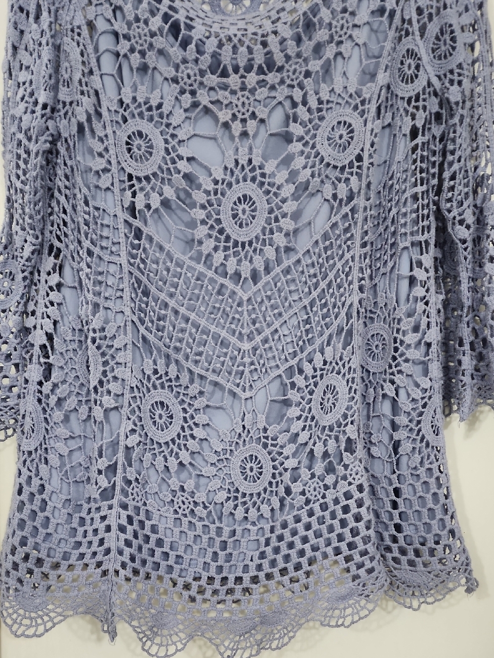 Ultra Pink Crochet Lace Tunic - Lavender Blue - Picture 5 of 7